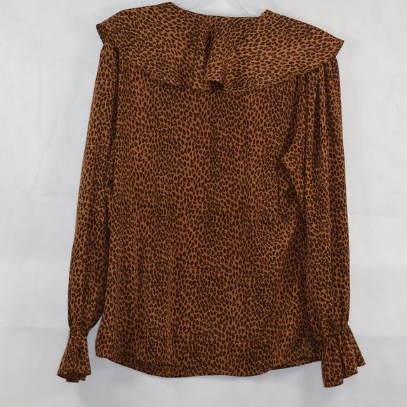 Animal Print Founcy Blouse SZ M Le Caviar - Picture 7 of 8